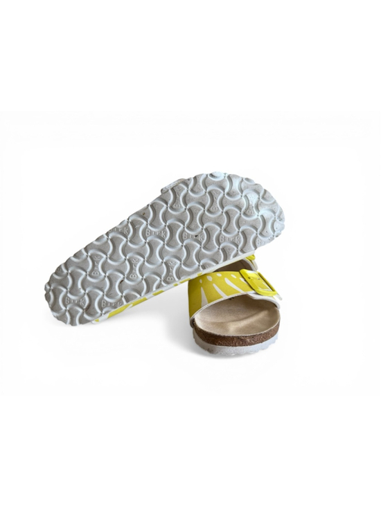 Birkenstock Arizona Monstera White/Lime Sour Birko-Flor Sandals EU 37 US 6 - Picture 8 of 9